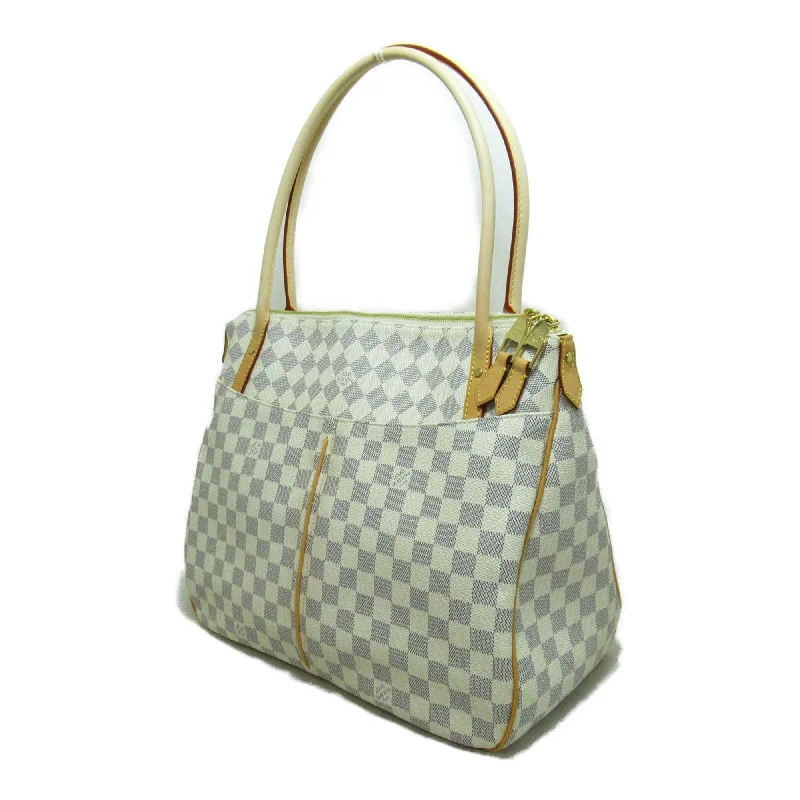 Louis Vuitton bags with a detachable mirror inside for on - the - go touch - upsLOUIS VUITTON Figueri GM Beige Damier Azur PVC coated canvas N41175