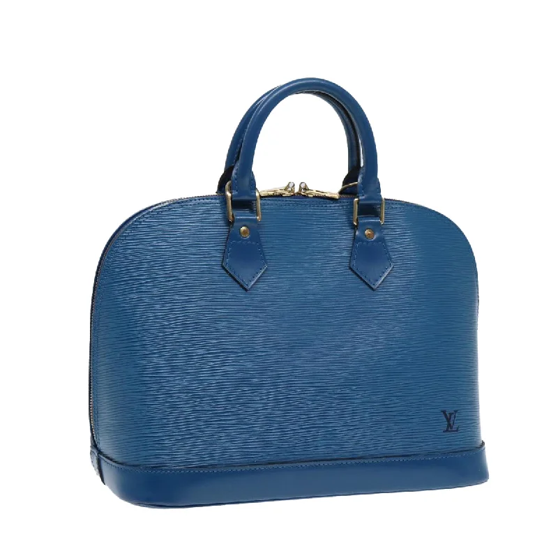 Louis Vuitton bags with a front - zip pocket for small items like keysLOUIS VUITTON Epi Alma Hand Bag Toledo Blue M52145 LV Auth ep5536