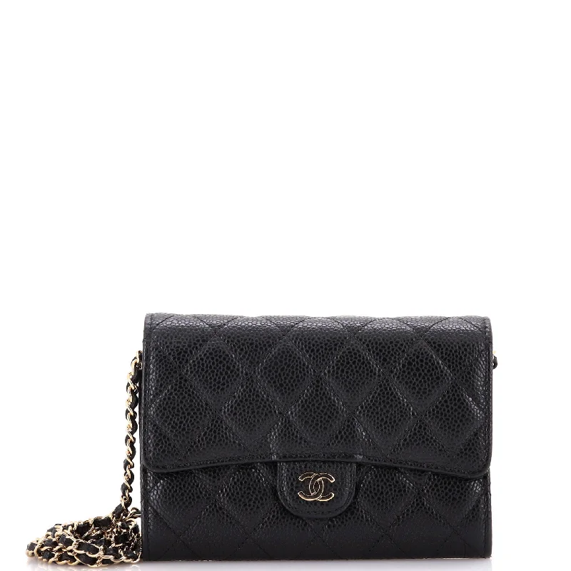 Classic Flap Wallet Crossbody Bag Quilted Caviar Mini