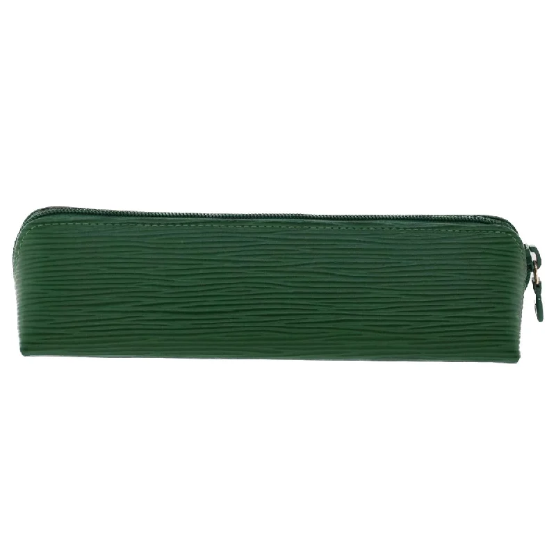 Ladies Louis Vuitton shoulder bags with a tassel decoration for charmLOUIS VUITTON Epi Trousse Crayons Pen Case Green M56544 LV Auth 47160