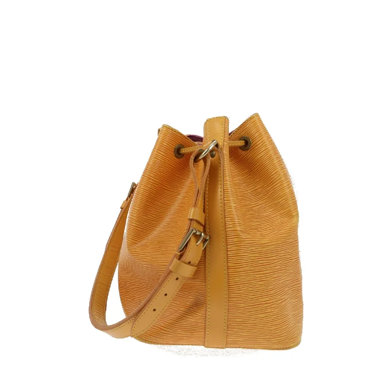 Louis Vuitton Twist bags with a crystal - embellished LV - turnlockLOUIS VUITTON Noe Shoulder Bag in Yellow Leather