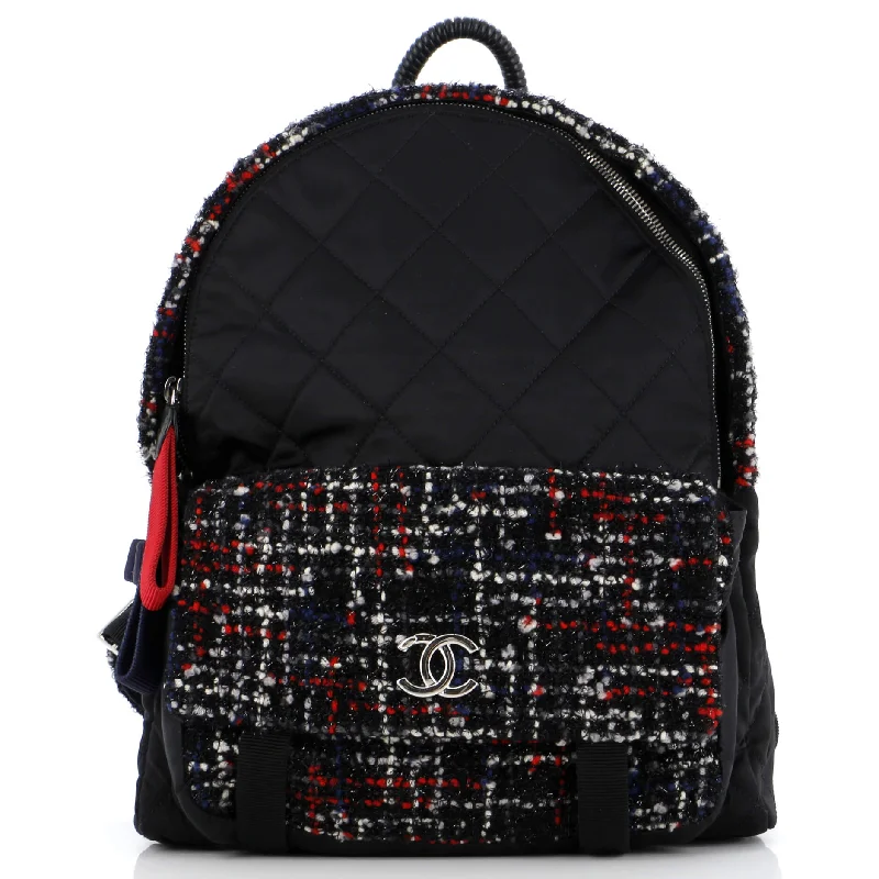 Astronaut Essentials Backpack Quilted Nylon with Tweed Medium