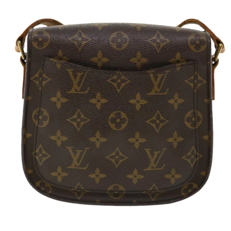 Louis Vuitton bags with a chain - link trim and a leather body for a modern edgeLOUIS VUITTON Monogram Saint Cloud MM Shoulder Bag M51243 LV Auth 35943