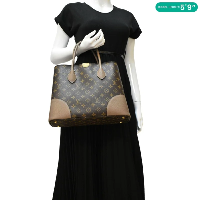 Louis Vuitton tote bags with a spacious interior and multiple pocketsLOUIS VUITTON Flandrin Monogram Canvas Tote Shoulder Bag Brown