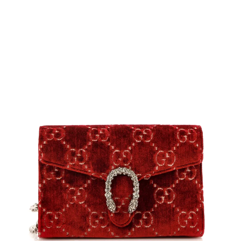 Dionysus Chain Wallet GG Velvet Small