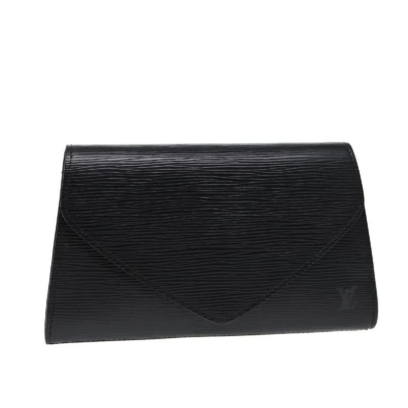 Louis Vuitton handbags with a patent - leather finish for a shiny lookLOUIS VUITTON Epi Art Deco Clutch Bag Black M52632 LV Auth 88337