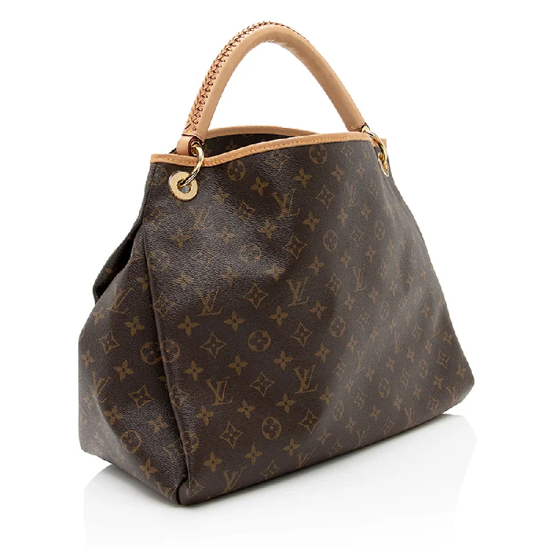 Louis Vuitton tote bags with a printed LV logo on the front for brand visibilityLouis Vuitton Monogram Canvas Artsy MM Shoulder Bag (21861)