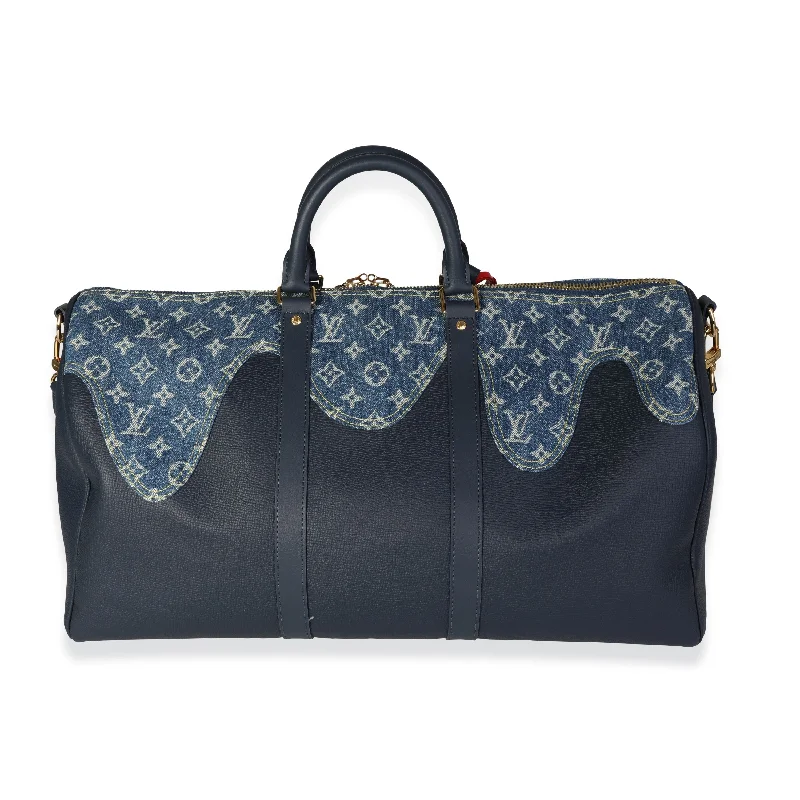 Louis Vuitton Twist bags with a crystal - embellished LV - turnlockLOUIS VUITTON x NIGO Monogram Denim Drip & Taurillon Keepall Bandouliere 50