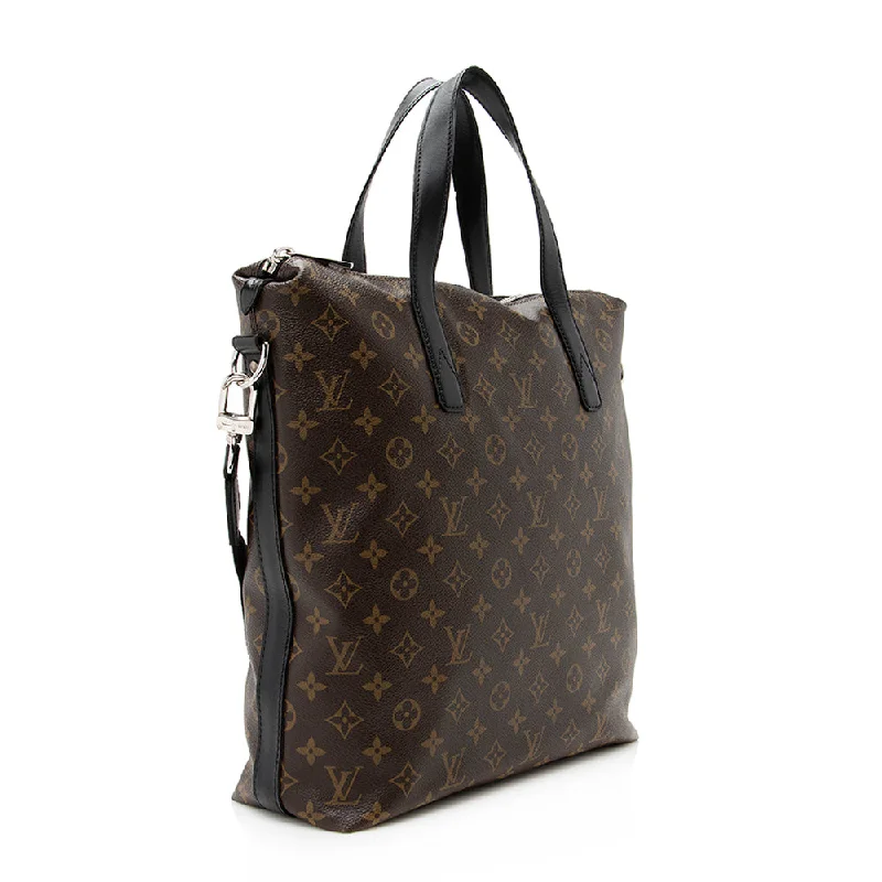 Louis Vuitton handbags with a back - zip pocket for storing valuablesLouis Vuitton Monogram Canvas Macassar Kitan Tote (20598)