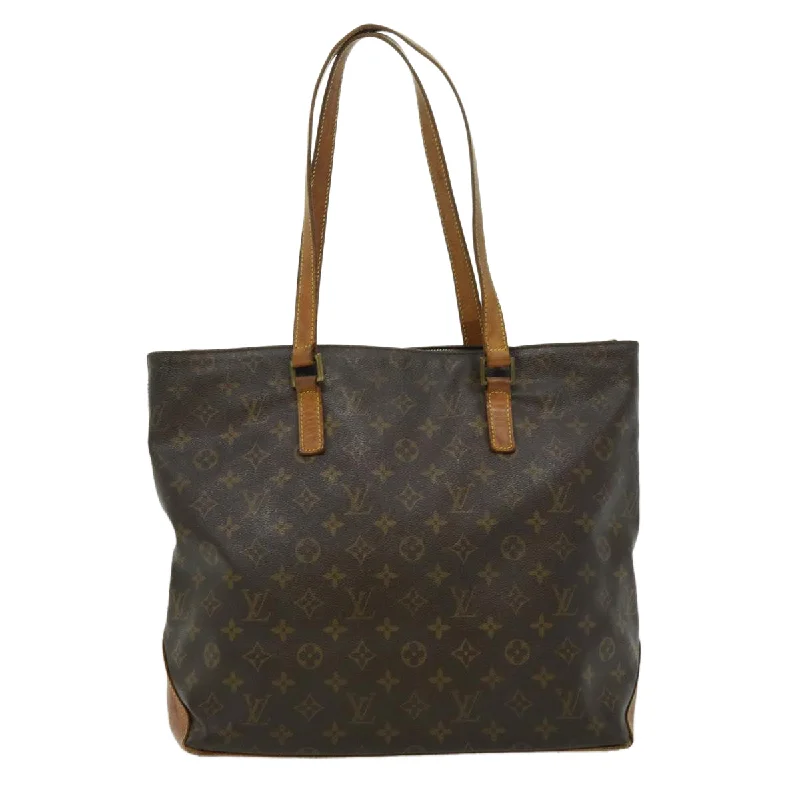 Ladies Louis Vuitton shoulder bags with a wide - width strap for comfortLOUIS VUITTON Monogram Cabas Mezzo Tote Bag M51151 LV Auth rz450