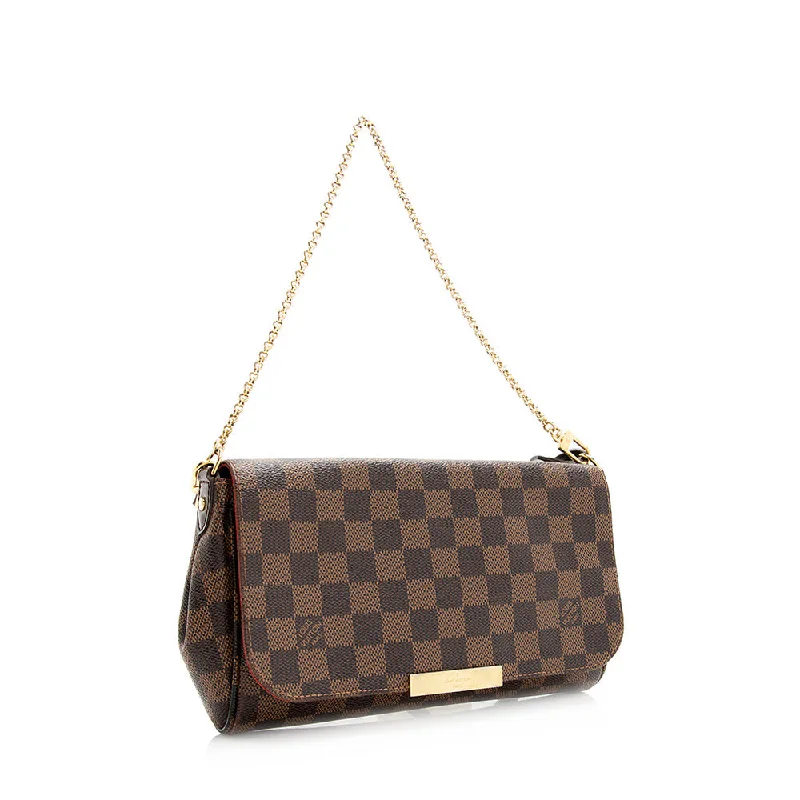 Ladies Louis Vuitton shoulder bags with a wide - width strap for comfortLouis Vuitton Monogram Canvas Favorite MM Shoulder Bag (20105)