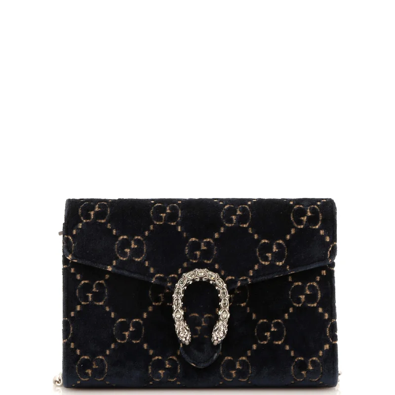 Dionysus Chain Wallet GG Velvet Small