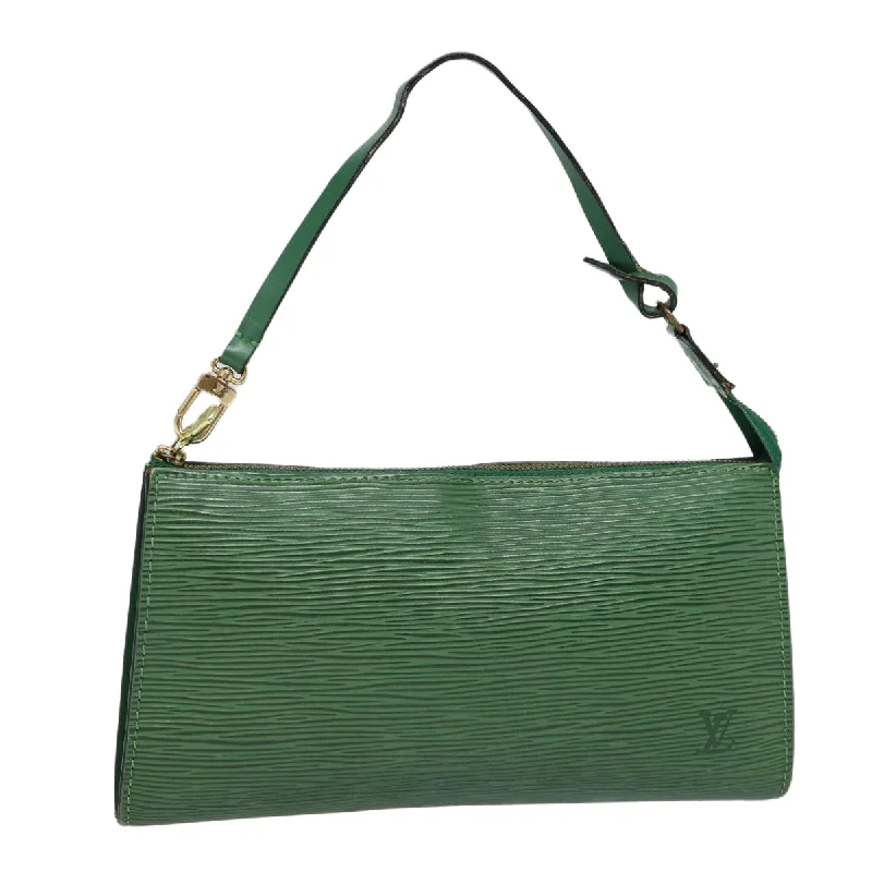 Louis Vuitton Twist bags with the iconic LV - turnlock closureLOUIS VUITTON Epi Pochette Accessoires Pouch Green M52984 LV Auth 89101