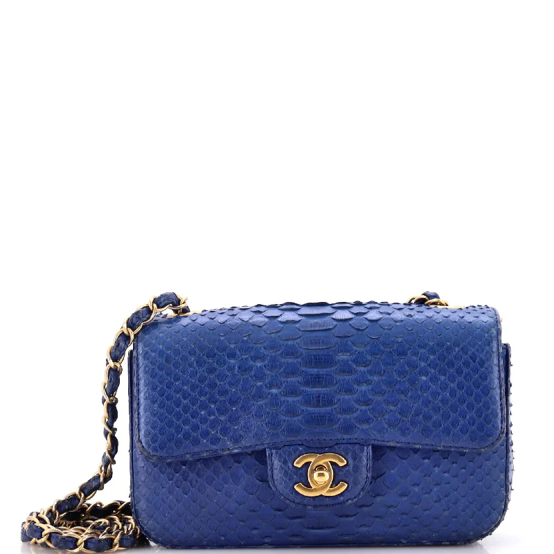 Classic Single Flap Bag Python Mini