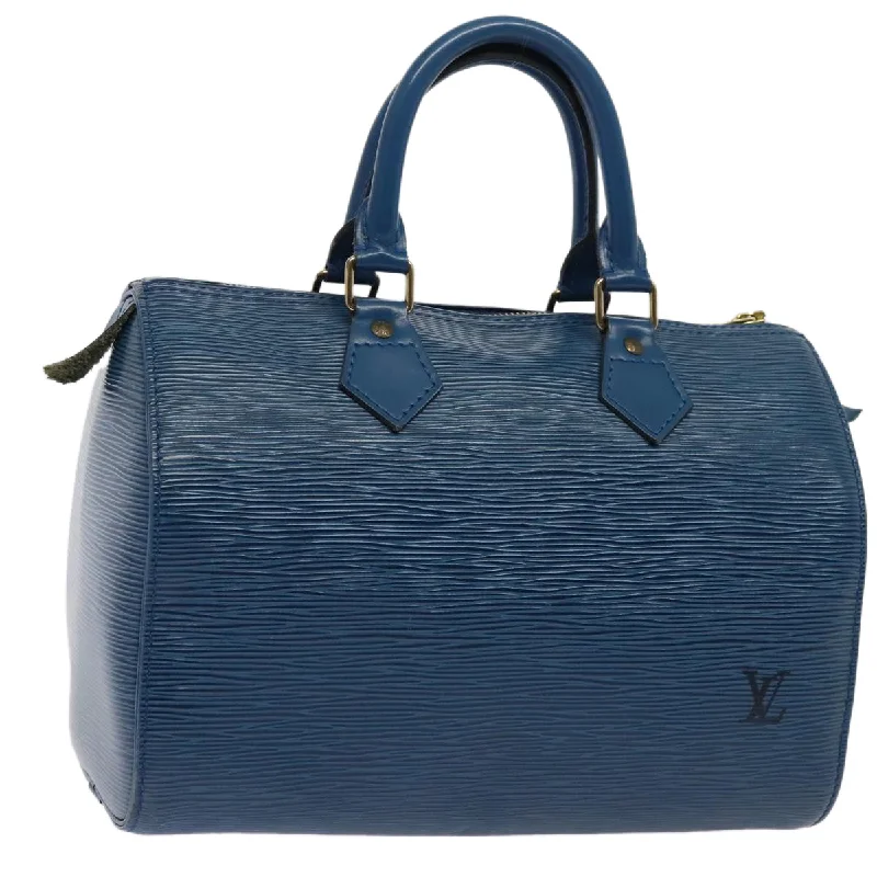 Louis Vuitton bags with a zip - around closure for enhanced securityLOUIS VUITTON Epi Speedy 25 Hand Bag Toledo Blue M43015 LV Auth ki4855