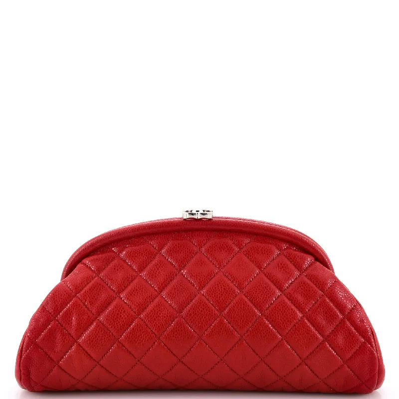 Timeless Clutch Quilted Caviar