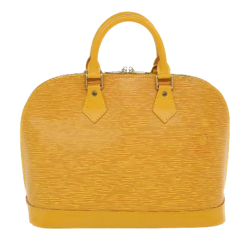 Louis Vuitton bags with a front - flap pocket for quick - access itemsLOUIS VUITTON Epi Alma Hand Bag Tassili Yellow M52149 LV Auth 39561