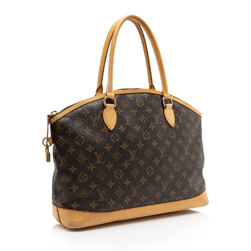 Ladies Louis Vuitton shoulder bags with a wide - width strap for comfortLouis Vuitton Monogram Canvas Lockit Horizontal Tote (YMUhev)