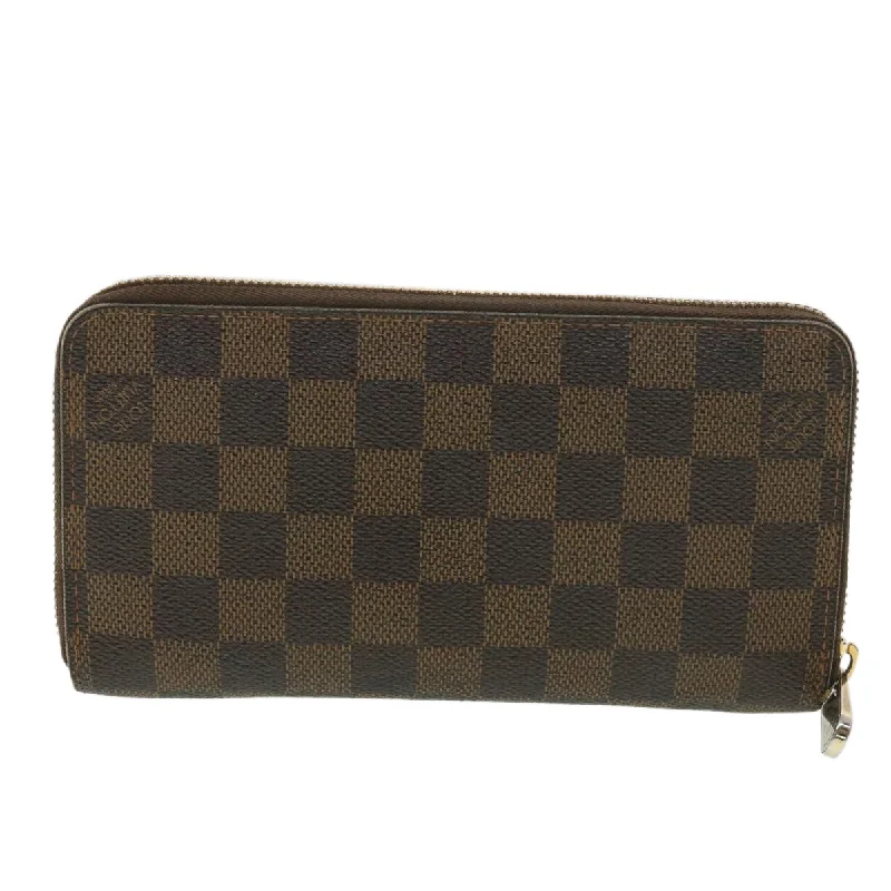 Louis Vuitton handbags with a metal - framed clasp for durabilityLOUIS VUITTON Damier Ebene Zippy Wallet Long Wallet N41661 LV Auth 38366