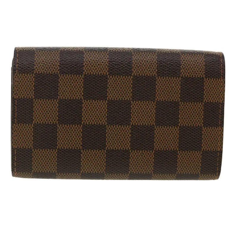 Louis Vuitton Petite Malle bags with a hard - shell structure for uniquenessLOUIS VUITTON Damier Ebene Portefeuille Tresor Bifold Wallet N61736 Auth 35558