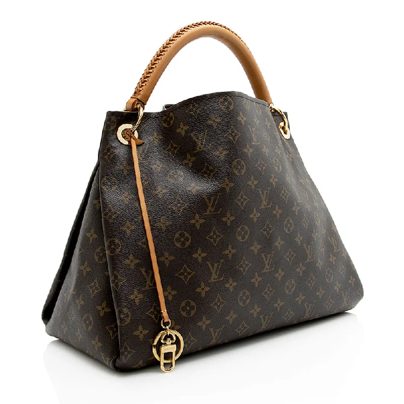 Louis Vuitton bags with a front - zip pocket for small items like keysLouis Vuitton Monogram Canvas Artsy MM Shoulder Bag (21699)