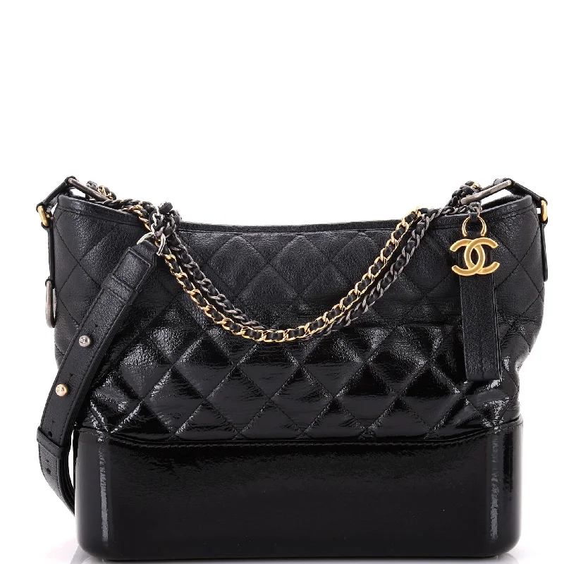 Gabrielle Hobo Quilted Goatskin and Patent Medium