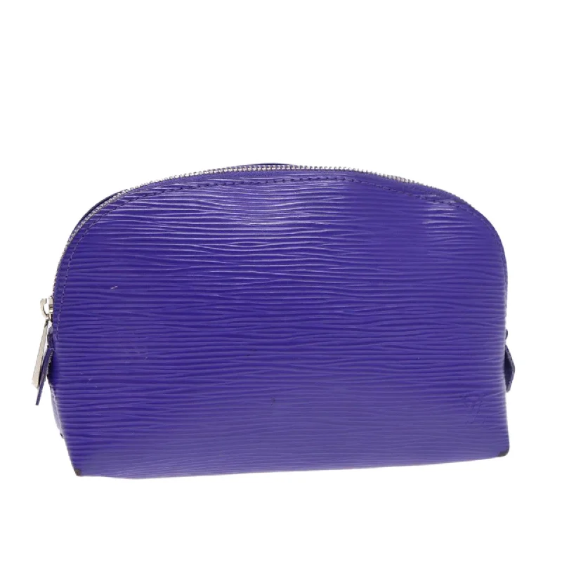 Louis Vuitton Alma bags with a leather - wrapped handle for a luxurious feelLOUIS VUITTON Epi Pochette Cosmetic Pouch Purple Fig M4063G LV Auth 88310