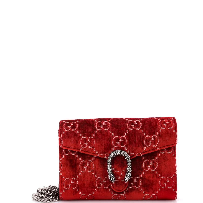 Dionysus Chain Wallet GG Velvet Small