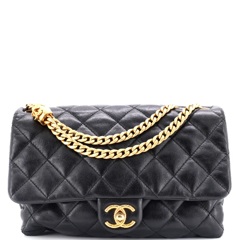 All Slide Long Flap Bag Quilted Lambskin Medium