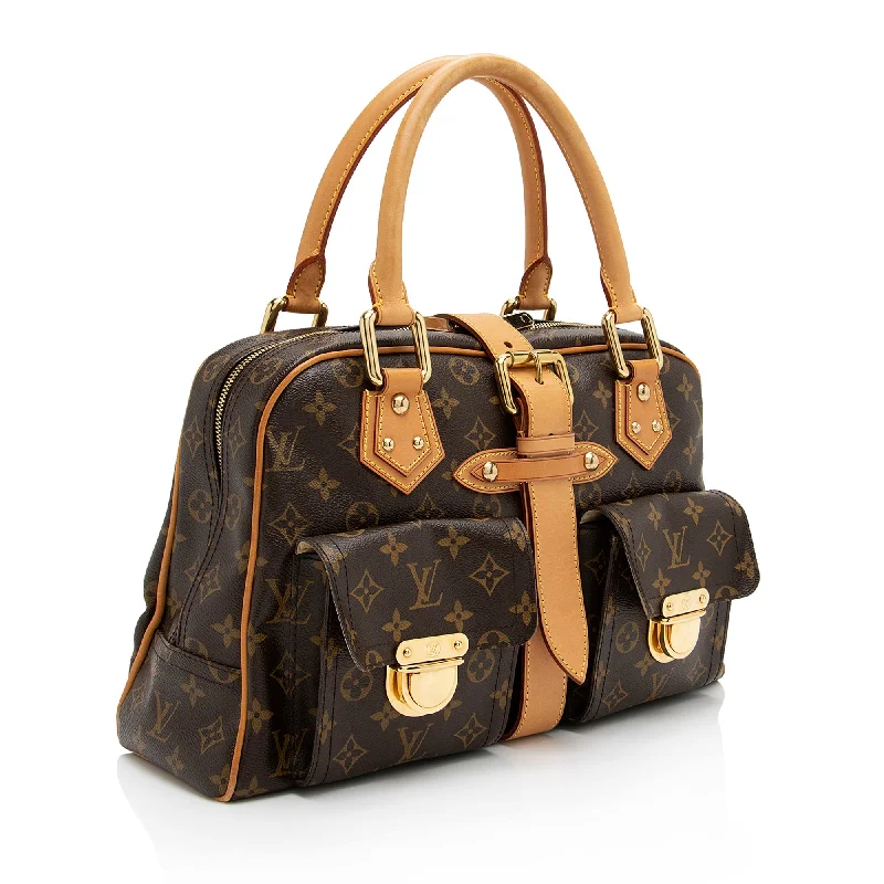 Louis Vuitton backpacks with a hidden back pocket for securityLouis Vuitton Monogram Canvas Manhattan GM Satchel (23297)