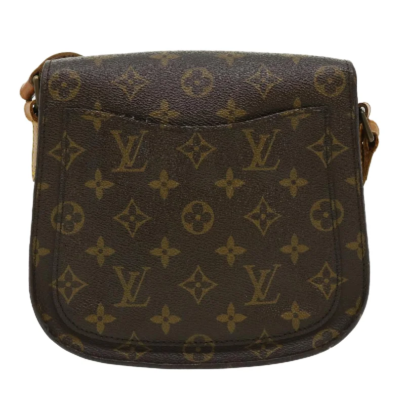 Louis Vuitton handbags with a back - zip pocket for storing valuablesLOUIS VUITTON Monogram Saint Cloud MM Shoulder Bag M51243 LV Auth ar7455