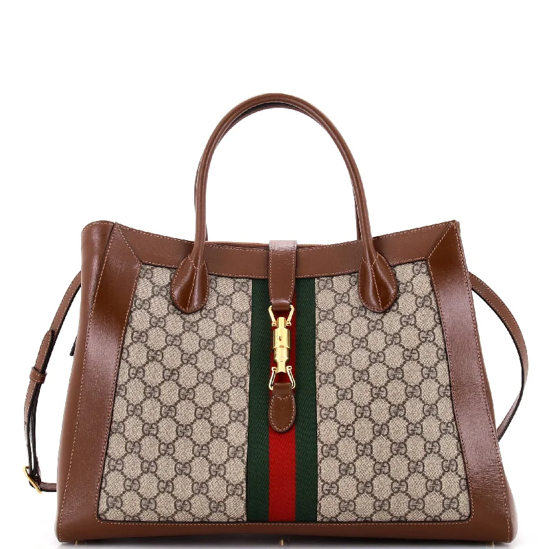 Jackie 1961 Web Tote GG Canvas and Leather Large