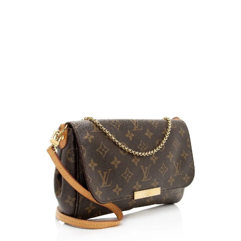 Louis Vuitton Twist bags with the iconic LV - turnlock closureLouis Vuitton Monogram Canvas Favorite MM Shoulder Bag (Z5GR0S)