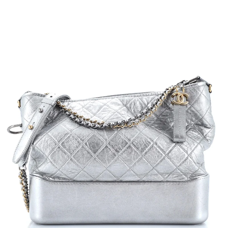 Gabrielle Hobo Quilted Metallic Aged Calfskin Large