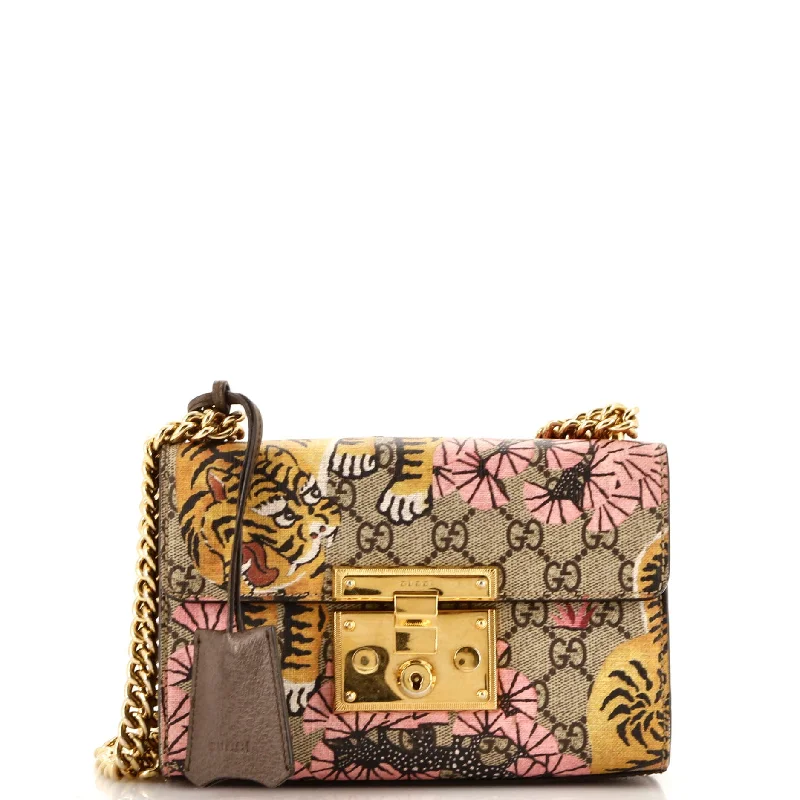 Padlock Shoulder Bag Bengal Print GG Coated Canvas Small