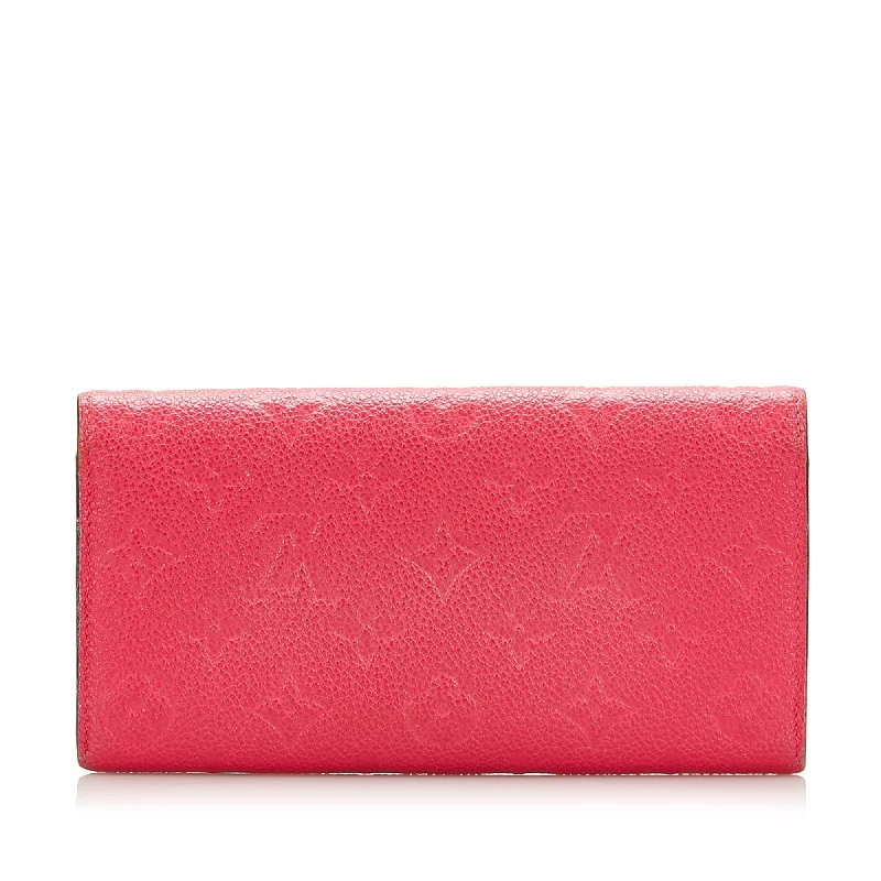 Ladies Louis Vuitton shoulder bags with a single - handle silhouetteLOUIS VUITTON Empreinte Emilie Wallet Red