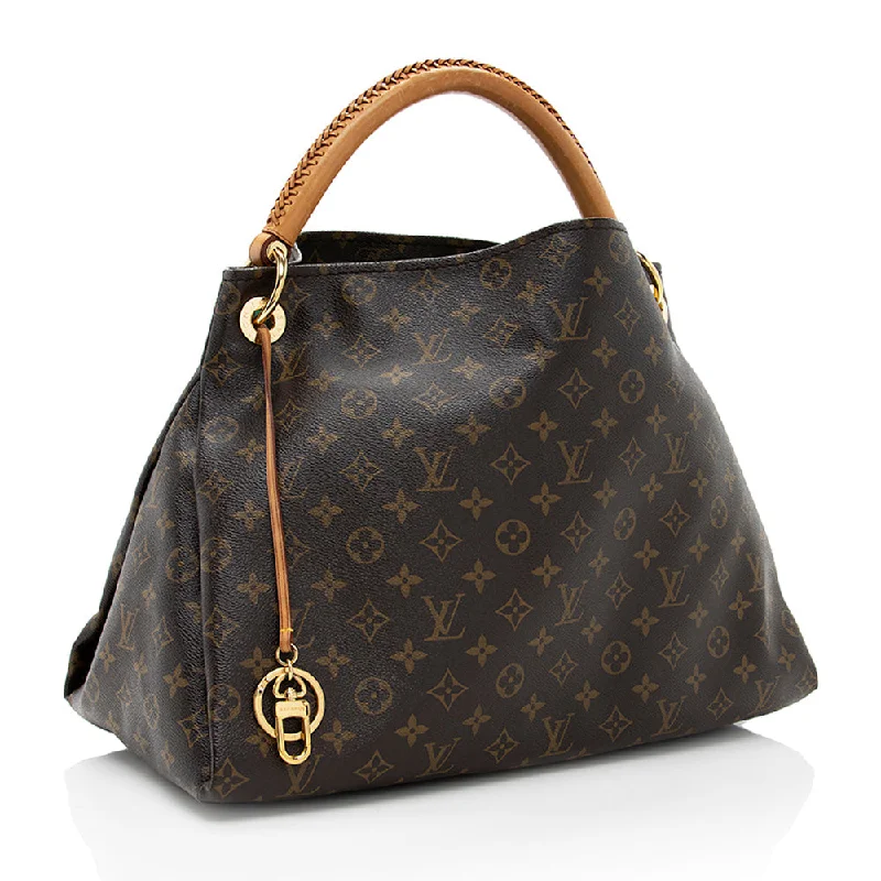 Louis Vuitton bags with a detachable mirror inside for on - the - go touch - upsLouis Vuitton Monogram Canvas Artsy MM Shoulder Bag (17991)