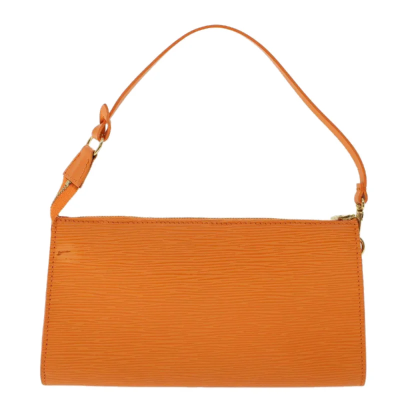 Louis Vuitton handbags with a beaded trim for a touch of glamourLOUIS VUITTON Epi Pochette Accessoires Pouch Orange Mandarin M5294H Auth 46437