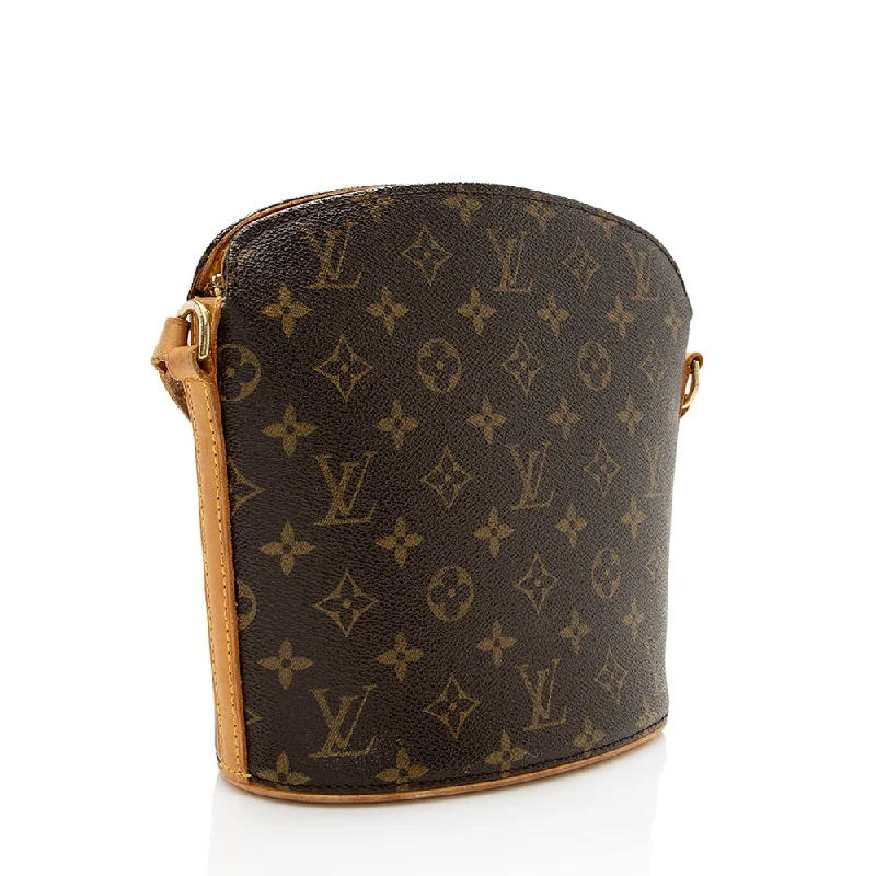 Louis Vuitton tote bags with a printed LV logo on the front for brand visibilityLouis Vuitton Monogram Canvas Drouot Shoulder Bag (18607)