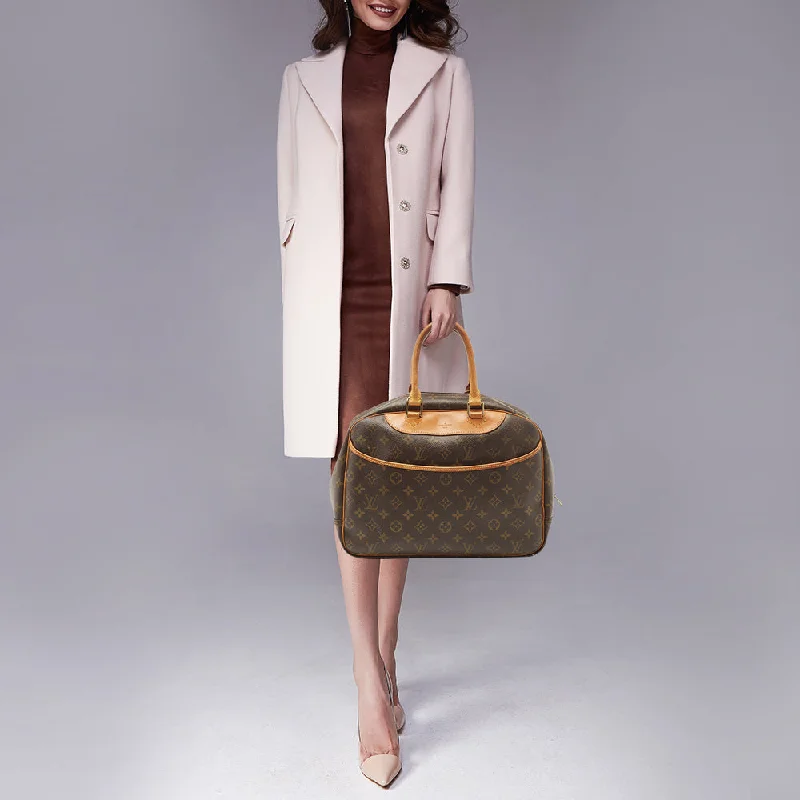 Ladies Louis Vuitton Capucines bags with gold - toned hardwareLOUIS VUITTON Monogram Canvas Deauville Bag