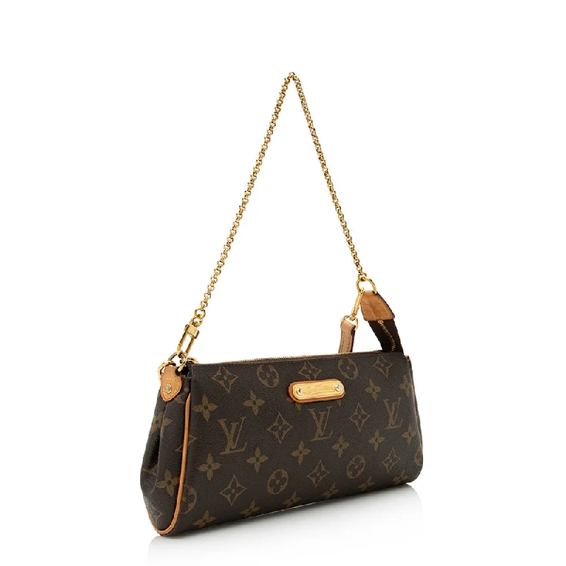 Louis Vuitton bags with a magnetic snap closure for easy accessLouis Vuitton Monogram Canvas Eva Clutch (21136)