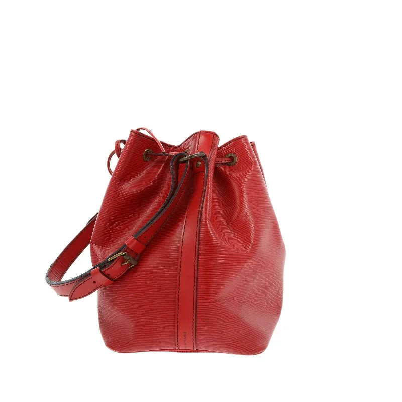 Small - sized Louis Vuitton Pochette Metis bags for a compact carryLOUIS VUITTON Noe Shoulder Bag in Red Leather