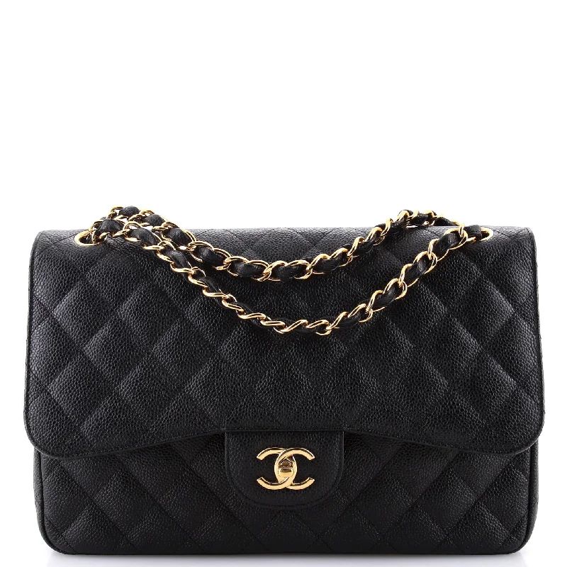 Classic Double Flap Bag Quilted Caviar Jumbo