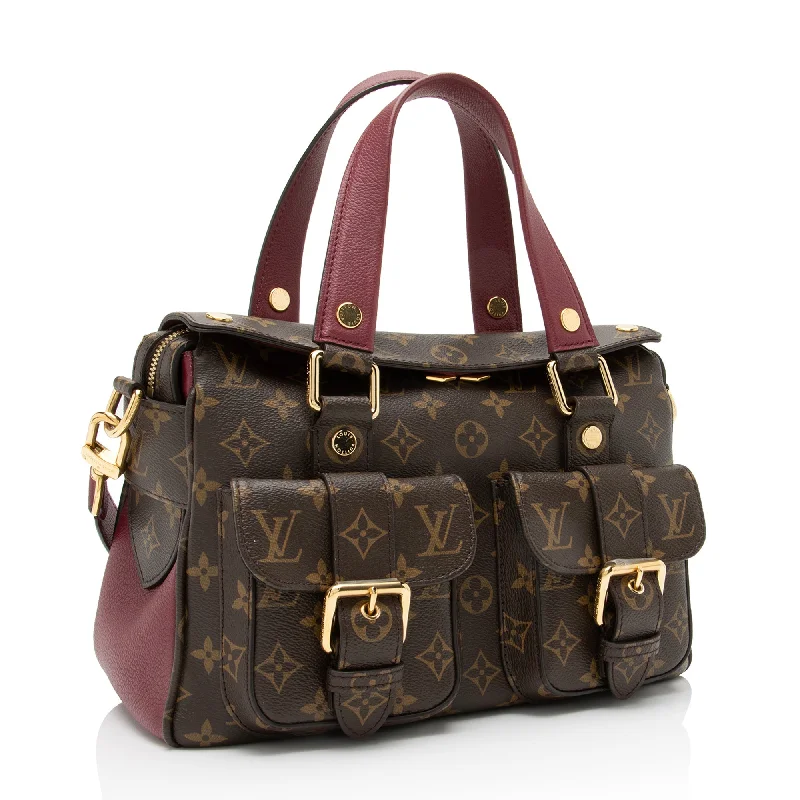 Louis Vuitton bags with a magnetic snap closure for easy accessLouis Vuitton Monogram Canvas Manhattan NM Satchel (23296)