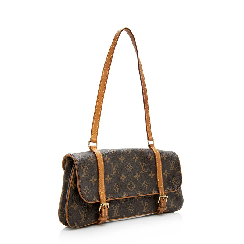 Louis Vuitton crossbody bags with a woven leather strap for textureLouis Vuitton Monogram Canvas Marelle MM Shoulder Bag (21202)