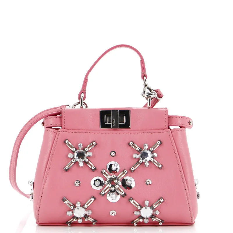 Peekaboo Bag Crystal Embellished Satin Micro