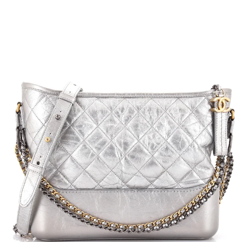 Gabrielle Hobo Quilted Metallic Aged Calfskin Medium