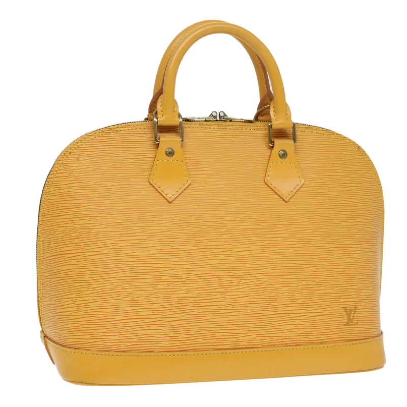 Small - sized Louis Vuitton Pochette Metis bags for a compact carryLOUIS VUITTON Epi Alma Hand Bag Yellow M52149 LV Auth 80695