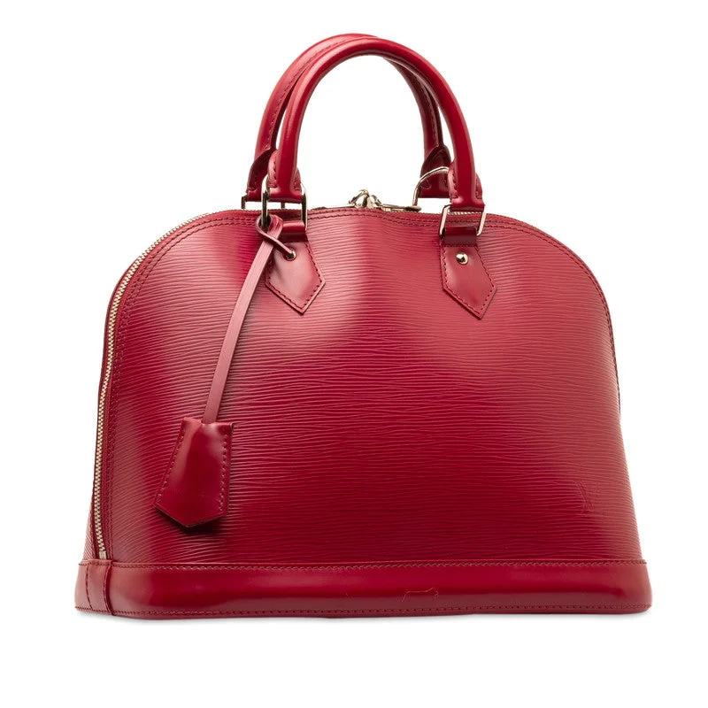 Louis Vuitton handbags with a beaded trim for a touch of glamourLouis Vuitton Epi Alma Handbag M40490 Fuschia Wine Red Leather  Louis Vuitton