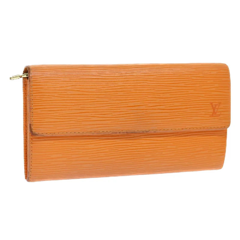 Louis Vuitton Capucines bags with smooth calfskin leather for luxuryLOUIS VUITTON Epi Porte Monnaie Credit Wallet Orange Mandarin M6359H Auth 52890